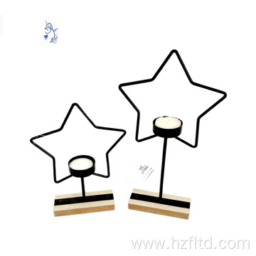 Set of 2 star shaped candle holders